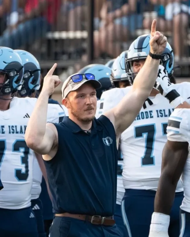 Scott Leech on the University of Rhode Island sideline